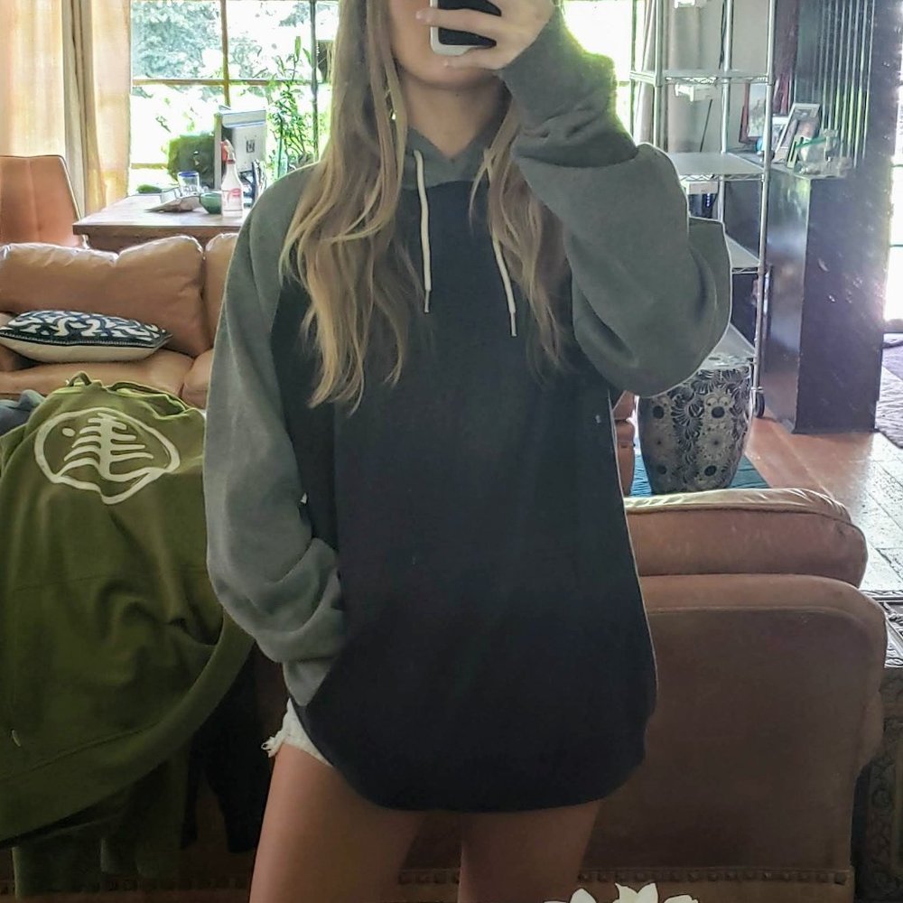 DC Shoe Co. Blue and Gray Colorblock Hoodie